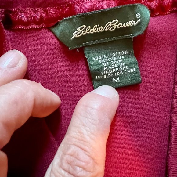 Eddie Bauer Pink V-Neck Long Sleeve 100% Cotton Sweater Women's Size Medium M - Picture 2 of 4